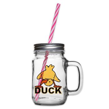 Ducking Duck (3 colors) - Henkelglas mit Schraubdeckel - Klar - Rechts
