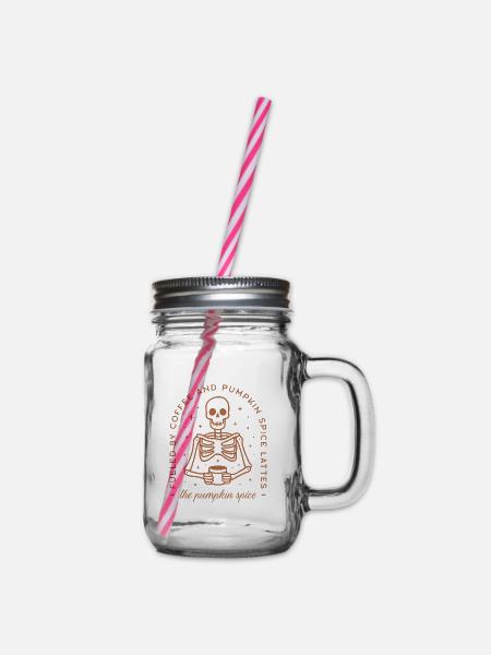 Pumpkin Spice Latte Pumpkin Spice - Henkelglas mit Schraubdeckel - Klar