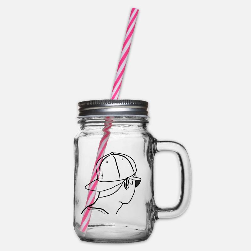 Paaascal - Glass jar with handle and screw cap - clear