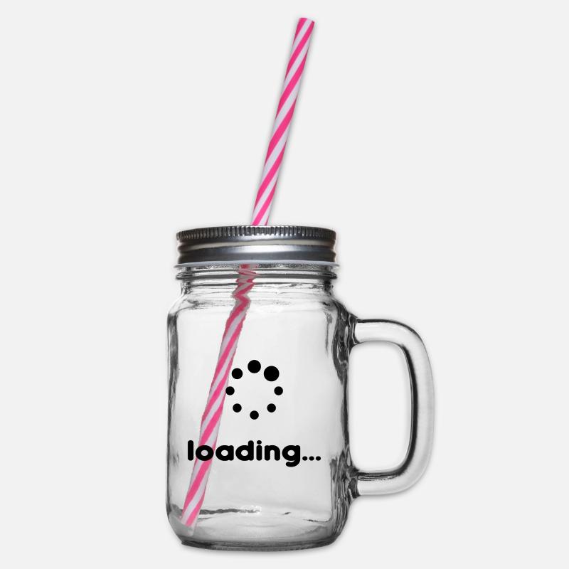 Bitte warten - Loading... - Henkelglas mit Schraubdeckel - Klar