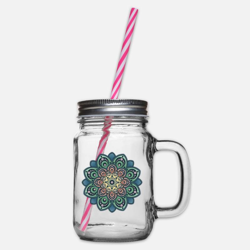 Fleur de mandala - Bocal à boisson - transparent
