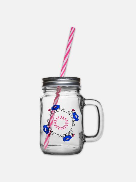 Ornament, Fantasie - Henkelglas mit Schraubdeckel - Klar