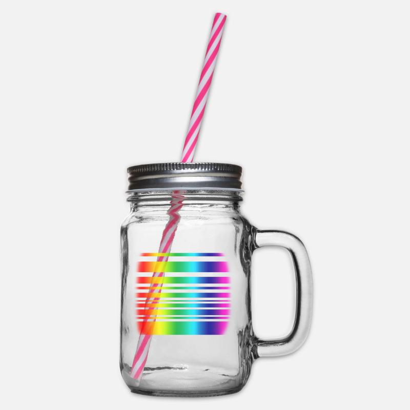 Regenbogen - Henkelglas mit Schraubdeckel - Klar