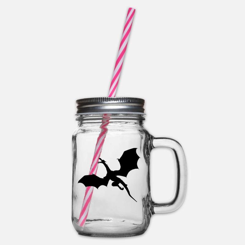 Fliegender Drache - Henkelglas mit Schraubdeckel - Klar