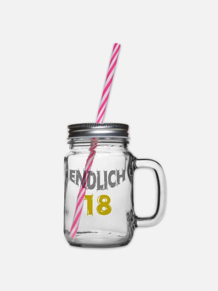 endlich18 - Henkelglas mit Schraubdeckel - Klar