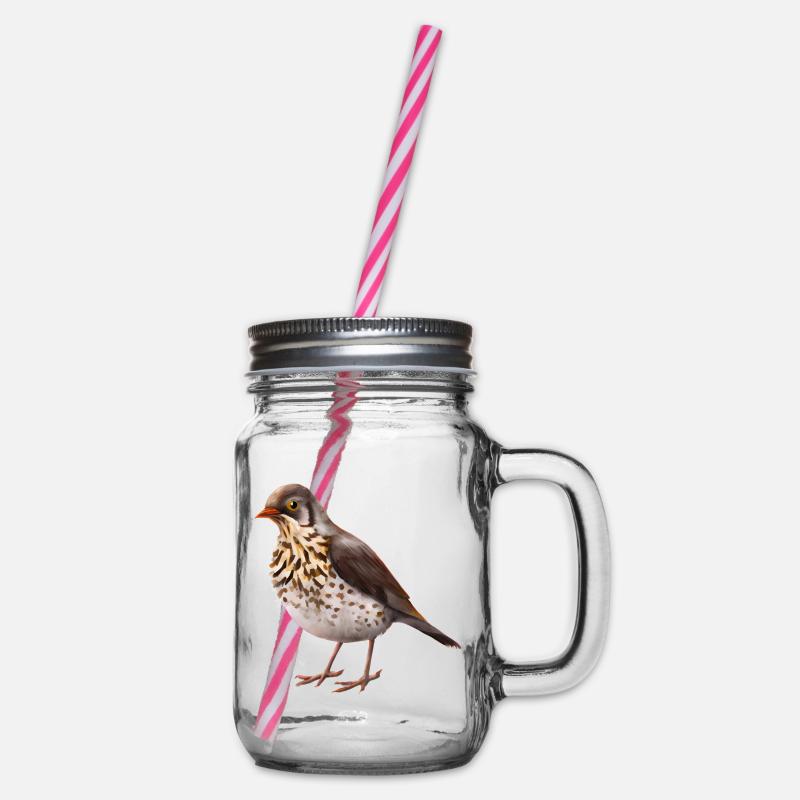 Grive oiseau - Bocal à boisson - transparent