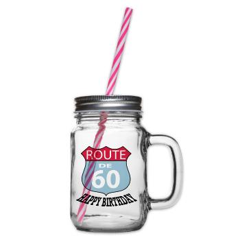 Birthday Birthday Route 60 - Glass jar with handle and screw cap - clear - Right