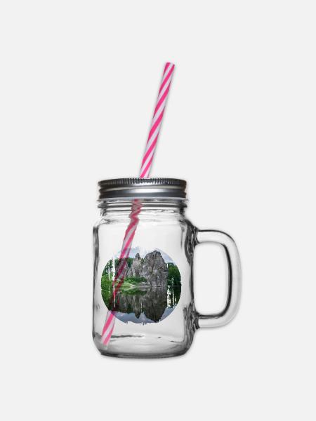 externsteine - Henkelglas mit Schraubdeckel - Klar