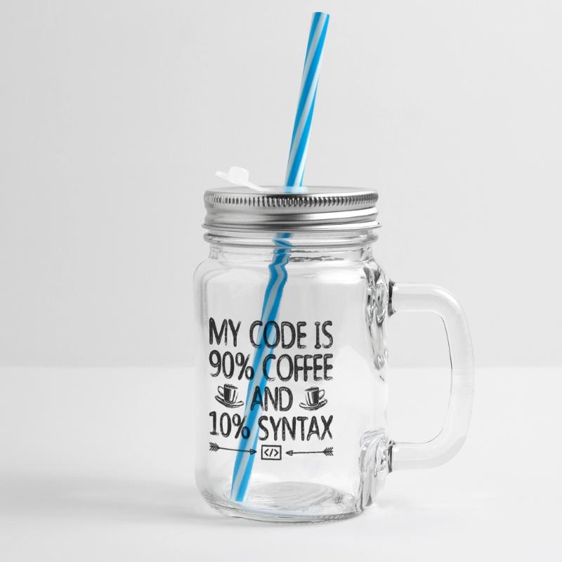 Kaffee-Codierung Programmierer Programmierer Entwickler Nerd Coff Henkelglas mit Schraubdeckel
