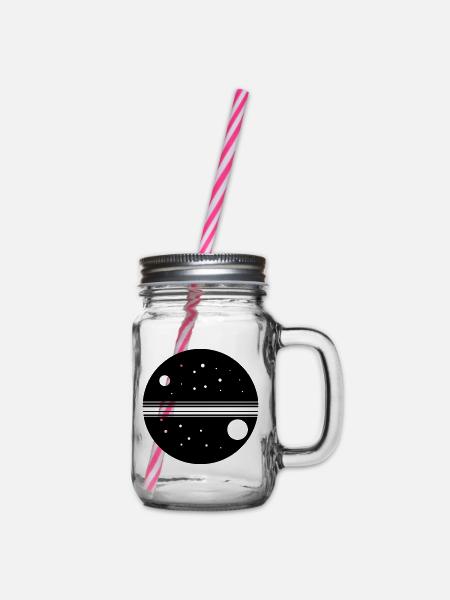 Planet Galaxie - Henkelglas mit Schraubdeckel - Klar