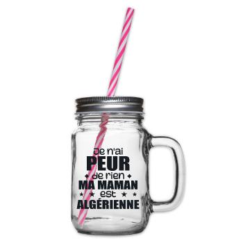 Je n'ai peur de rien ma maman est Algérienne - Bocal à boisson - transparent - Droite