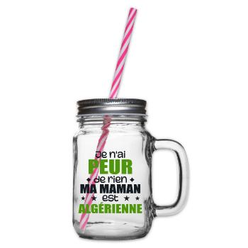 Je n'ai peur de rien ma maman est Algérienne - Bocal à boisson - transparent - Droite