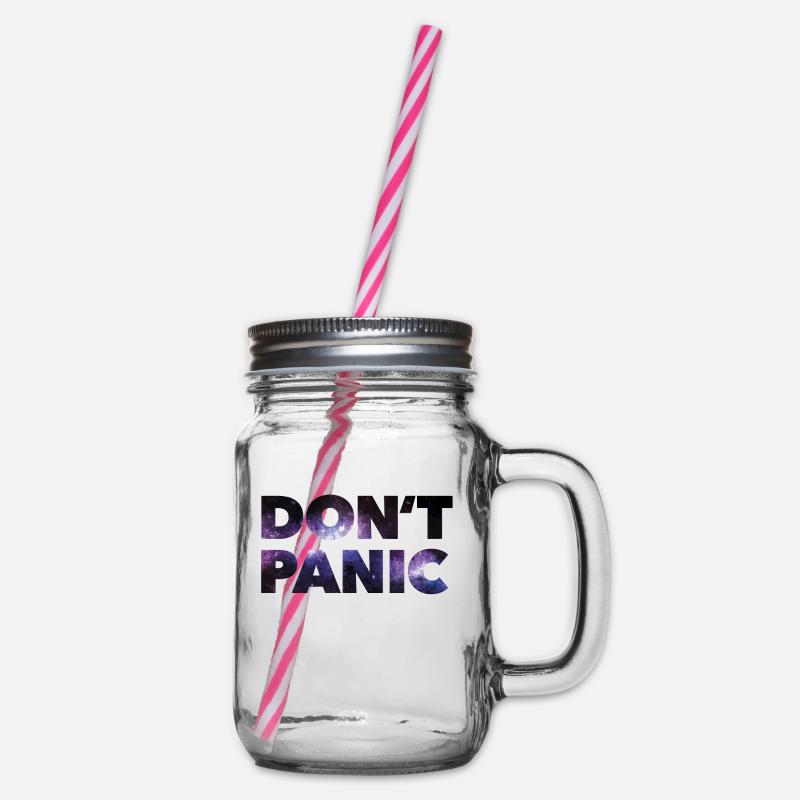 Don't Panic * - Henkelglas mit Schraubdeckel - Klar