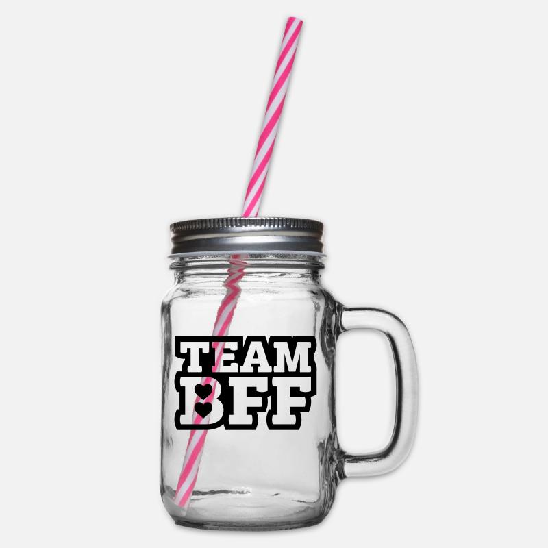 TEAM BFF - Henkelglas mit Schraubdeckel - Klar