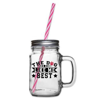 The Dog Like Me Best - Glass jar with handle and screw cap - clear - Right