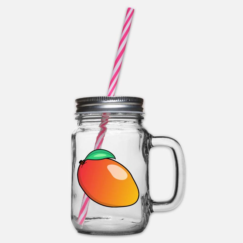 Früchte Crew | Früchte Team | Mango - Henkelglas mit Schraubdeckel - Klar