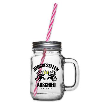 Junggesellenabschied Party Affen - Henkelglas mit Schraubdeckel - Klar - Rechts