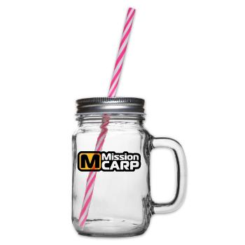 Fishing, carp, fish, mission carp - Glass jar with handle and screw cap - clear - Right