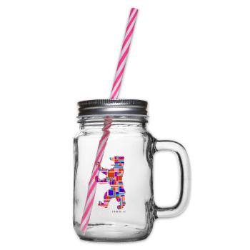 I Love Berlin Shirt - Berlin Bear Design - Berlin - Glass jar with handle and screw cap - clear - Right