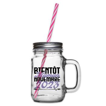 Annonce grossesse. bientôt Maman Novembre 2023.mam - Bocal à boisson - transparent - Droite