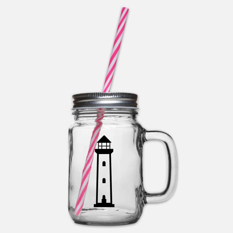Leuchtturm - Henkelglas mit Schraubdeckel - Klar