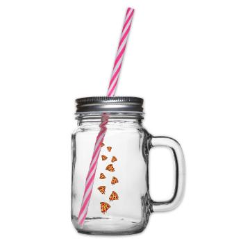 Pizza Comic - Glass jar with handle and screw cap - clear - Right