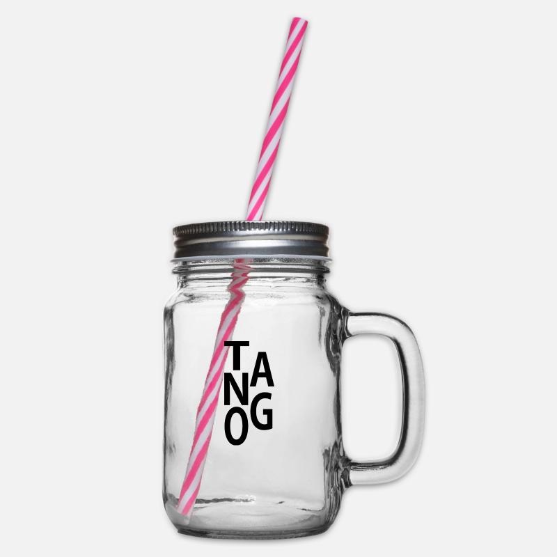 tango - Glass jar with handle and screw cap - clear