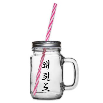 Tae Kwon Do characters - Glass jar with handle and screw cap - clear - Right