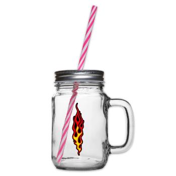 flammen - Henkelglas mit Schraubdeckel - Klar - Rechts