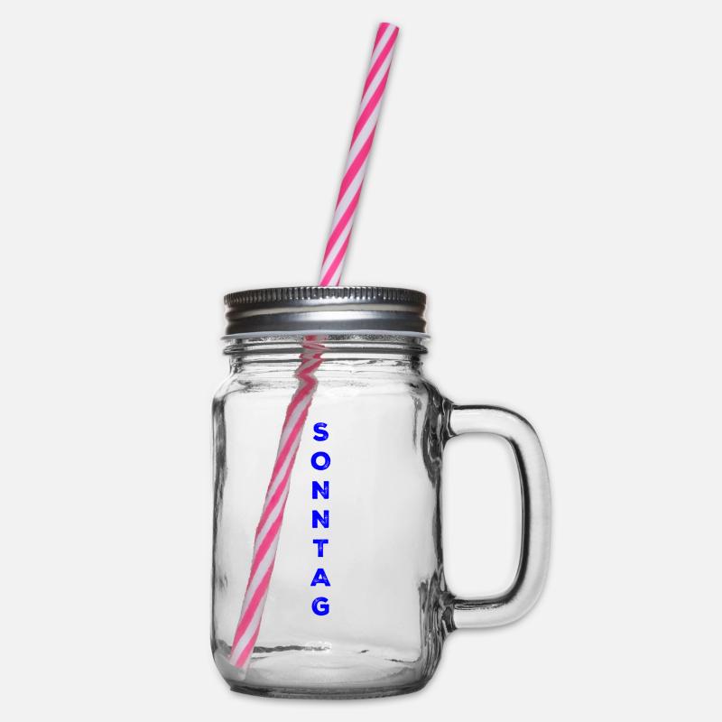 Dimanche - bleu - Bocal à boisson - transparent