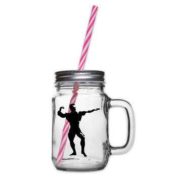 bodybuilding_4 - Glass jar with handle and screw cap - clear - Right