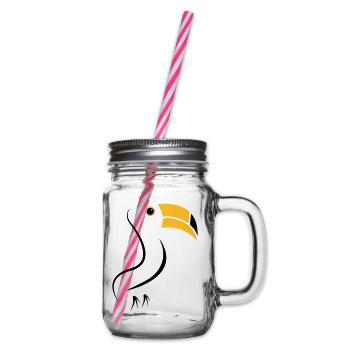 toucan silhouette - Henkelglas mit Schraubdeckel - Klar - Rechts