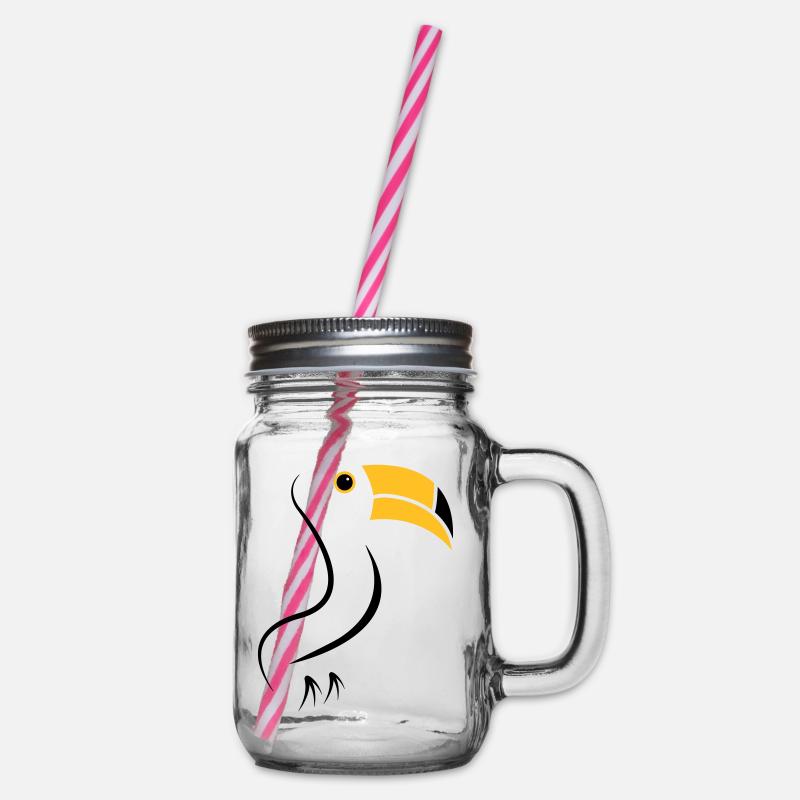 toucan silhouette - Bocal à boisson - transparent