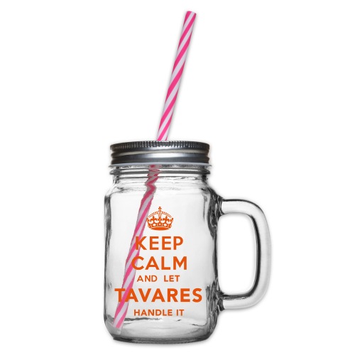 Keep Calm Tavares - Glas med handtag och skruvlock
