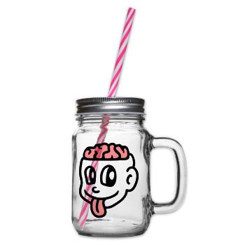Crazy boy - cerveau - Bocal à boisson - transparent - Droite