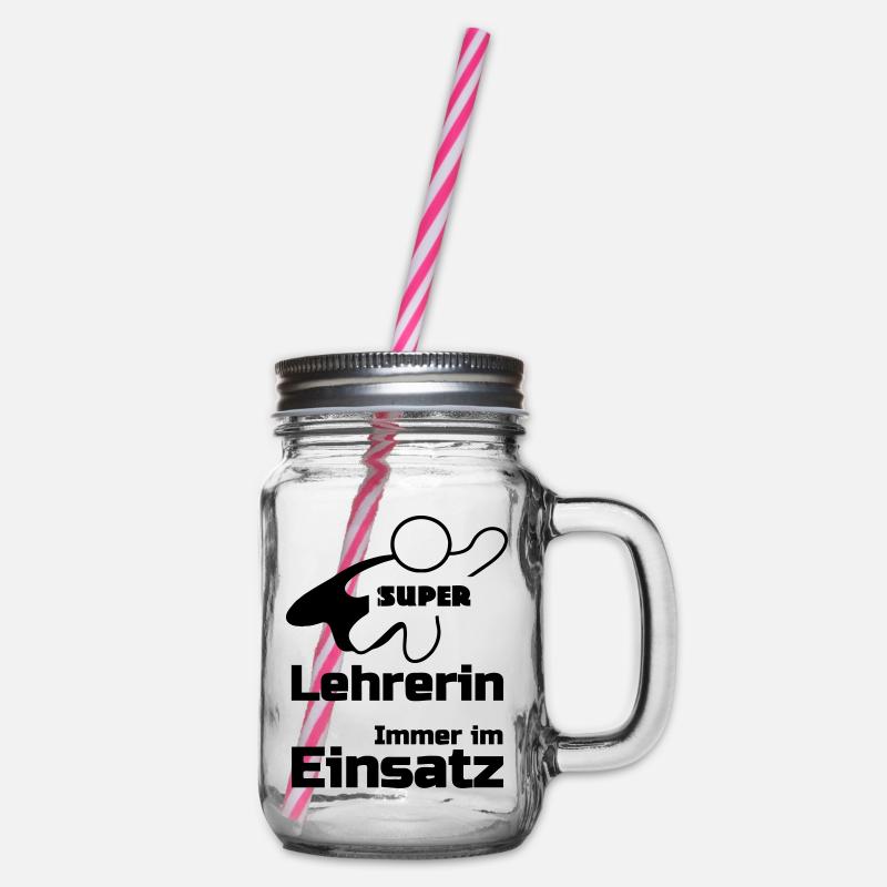 Super Lehrerin Geschenk - Henkelglas mit Schraubdeckel - Klar