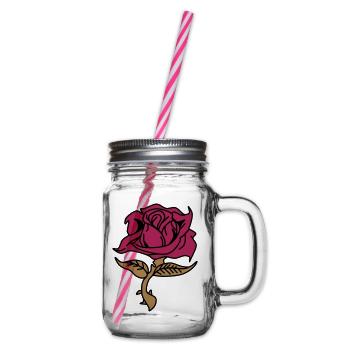 Rose (flower) - Glass jar with handle and screw cap - clear - Right