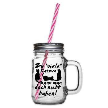 Katzen Spruch Katze Tier Haustier Geschenk lustig - Henkelglas mit Schraubdeckel - Klar - Rechts