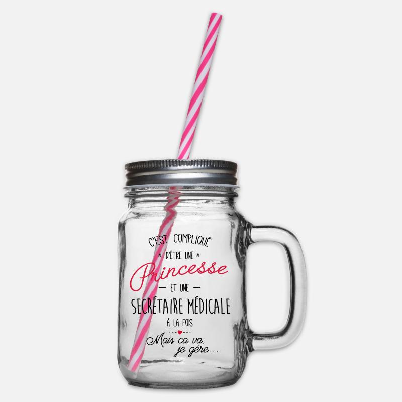 princesse et secrétaire médicale - Bocal à boisson - transparent