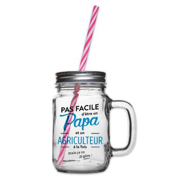 Papa et Agriculteur - Bocal à boisson - transparent - Droite