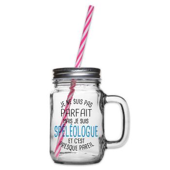 Pas parfait mais spéléologue - Bocal à boisson - transparent - Droite