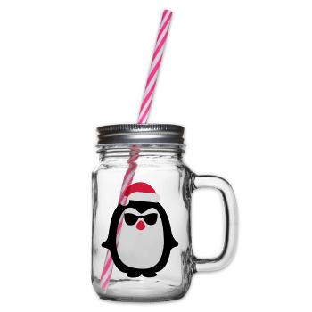 Weihnachtspinguin - Henkelglas mit Schraubdeckel - Klar - Rechts