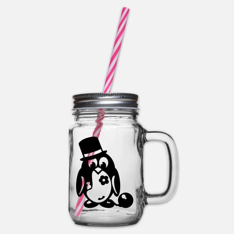 pinguin junggesellenabschied - Henkelglas mit Schraubdeckel - Klar