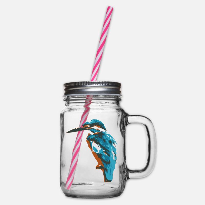Eisvogel - Henkelglas mit Schraubdeckel - Klar