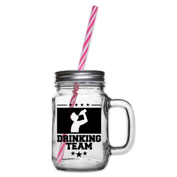 crête cool logo texte alcool bière sau - Bocal à boisson - transparent - Droite