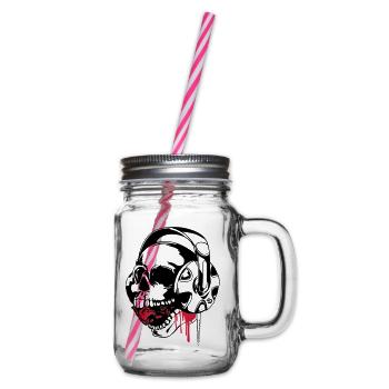 skull music vect by customstyle - Bocal à boisson - transparent - Droite