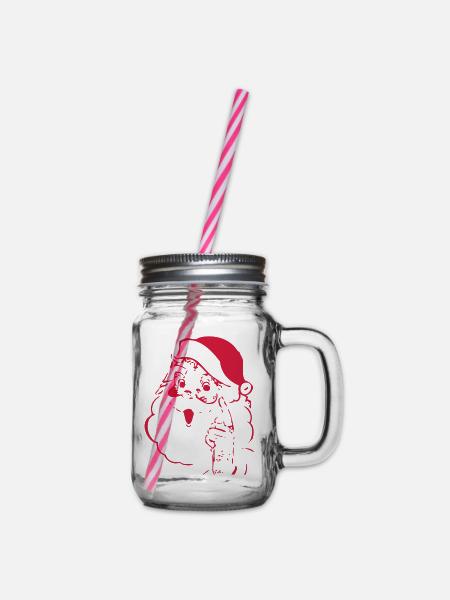 Weihnachtsmann - Henkelglas mit Schraubdeckel - Klar