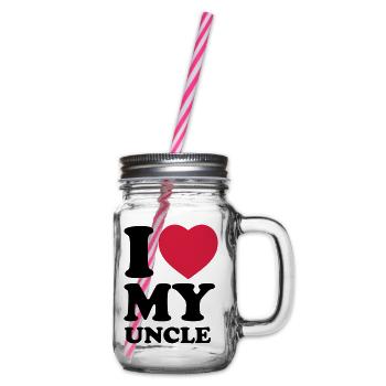 I love my uncle - Henkelglas mit Schraubdeckel - Klar - Rechts
