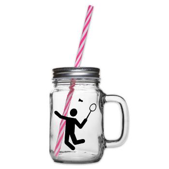 Badminton - Glass jar with handle and screw cap - clear - Right