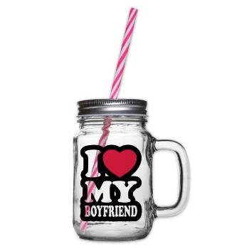 I love my boyfriend - J'aime mon ami - Bocal à boisson - transparent - Droite